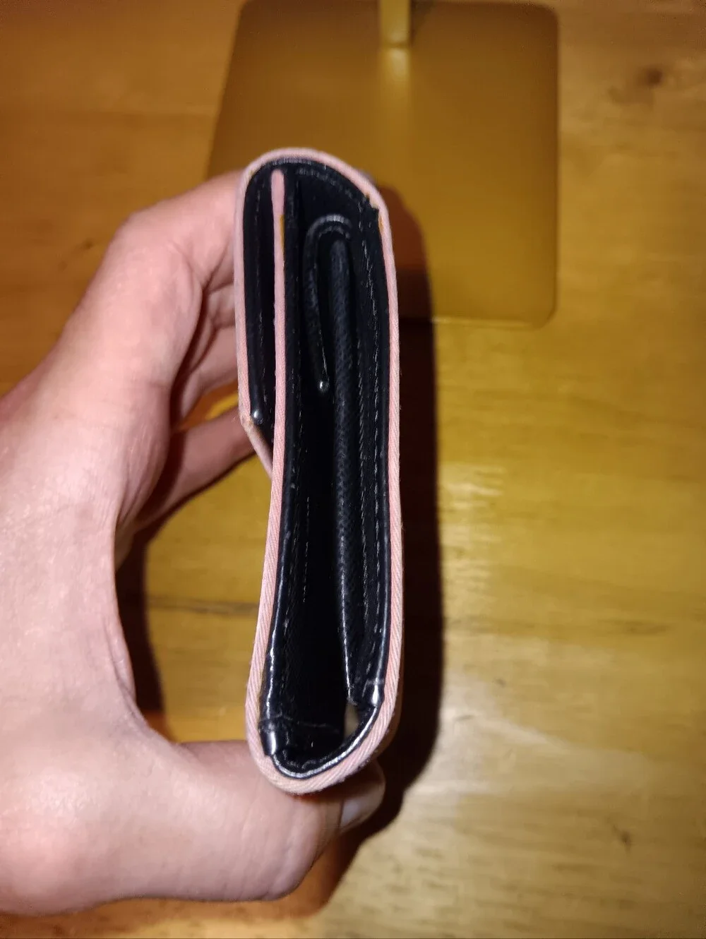 Prada Pink Leather Tessuto Snap Wallet